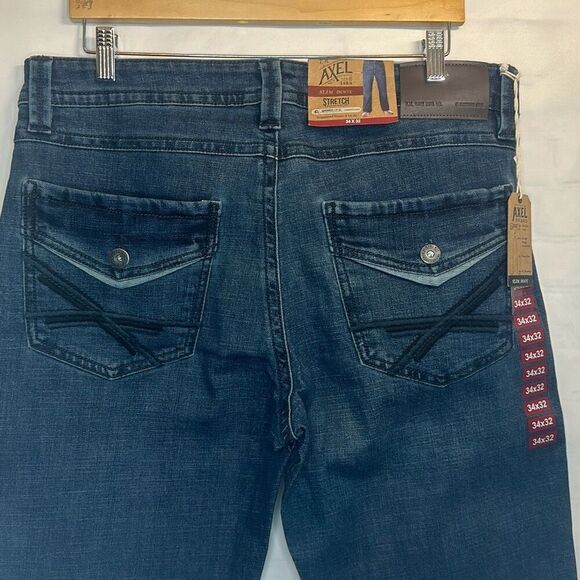 T.K. Axel Slim Boot Stretch Jeans size 34x32 Dark Wash - Picture 4 of 10